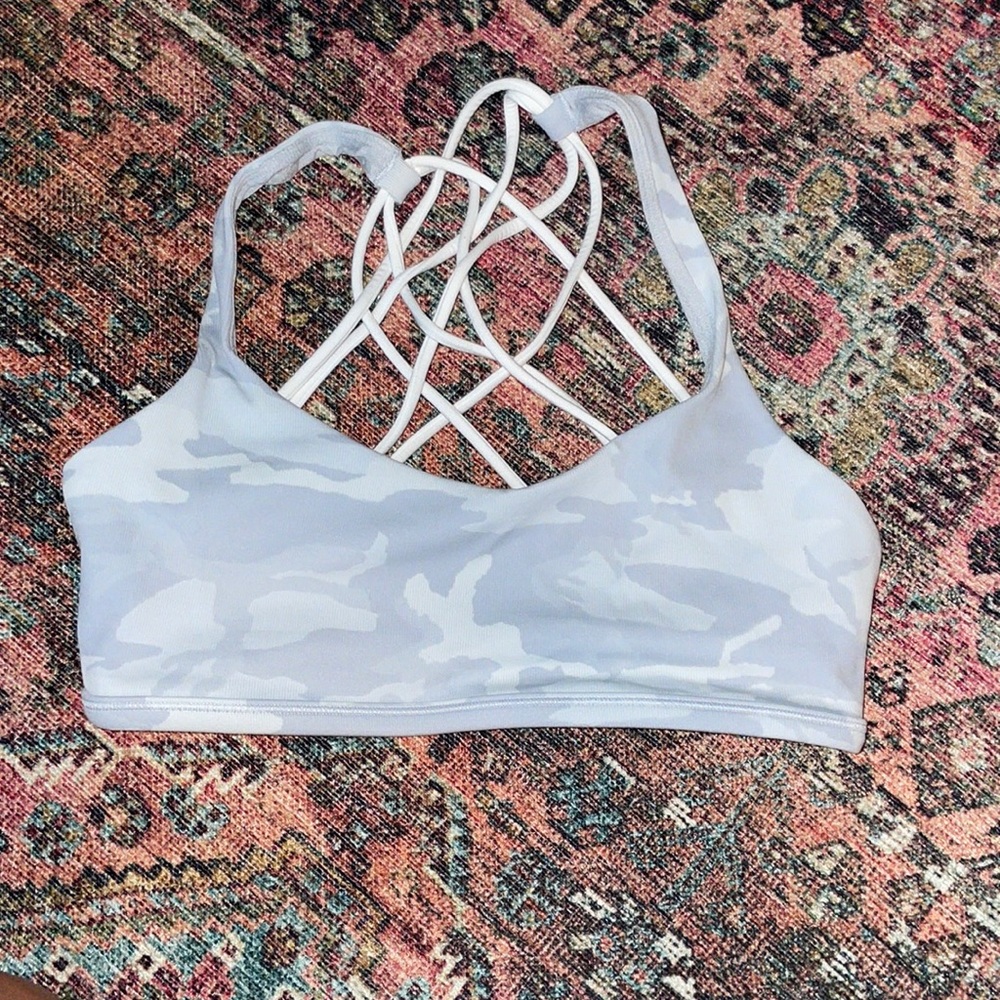 White camo lululemon bra